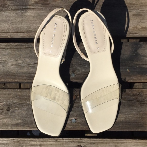 Zara Woman Sling-back Vinyl heeled sandals - Picture 2 of 7